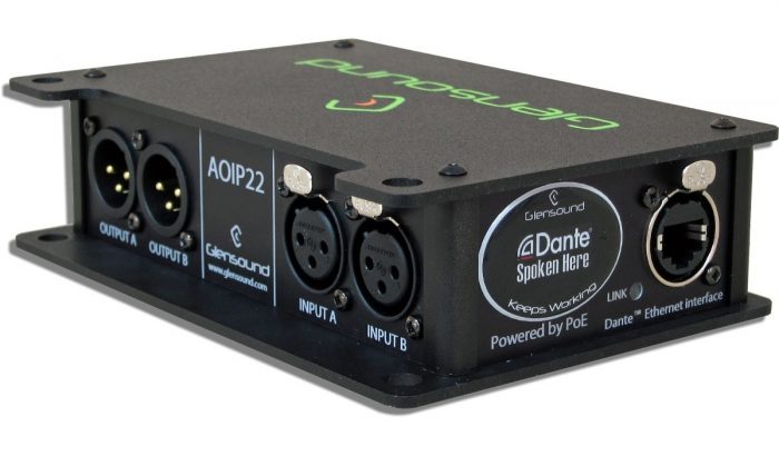 AoIP22 – Dante/ AES67 Robust Location Two Channel Bi-Directional Audio Interface