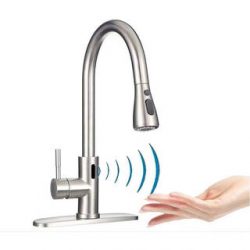 3138 touchless kitchen faucet, touch on sink faucet, pull-out spout