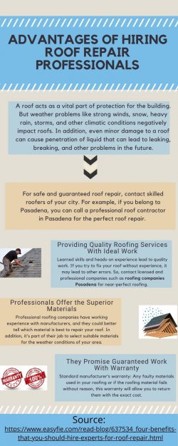 Advantages Of Hiring Roof Repair Professionals