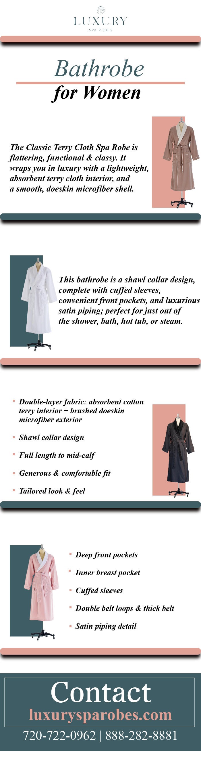Elegant bathrobe for women available at Luxury Spa Robes