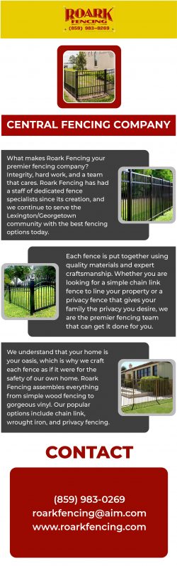 Looking best central fencing company at Roark Fencing