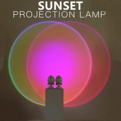 Sunset Projector Lamp Christmas Gifts Rocket Lamp Decor for Bedroom Aura Glow Lights