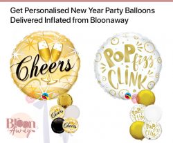 Get Personalised New Year Party Balloons Delivered Inflated from Bloonaway