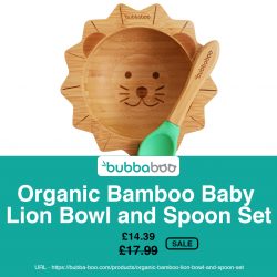 Organic Bamboo Baby Lion Bowl and Spoon Set