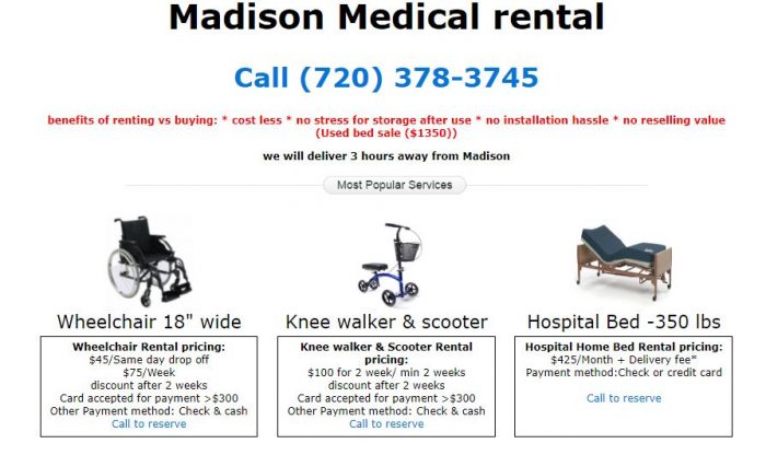 Wheelchair Rental Madison