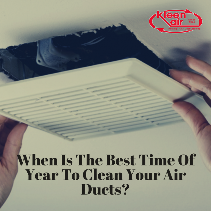 When Is The Best Time Of Year To Clean Your Air Ducts?