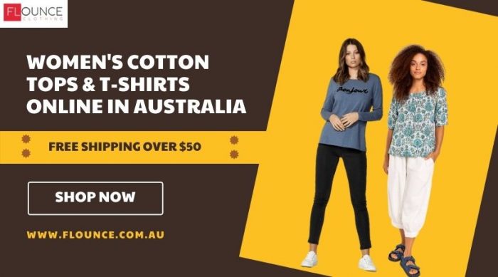 Women’s Cotton Tops & T-shirts Online in Australia