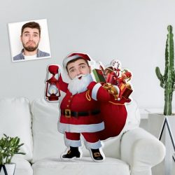 Poupée Photo Visage Personnalisée Cadeau De Noël Père Noël Minime Coussin Père Noël Personnalisé ...