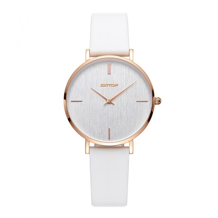 Rose Gold Women’s Watch With Leather Strap