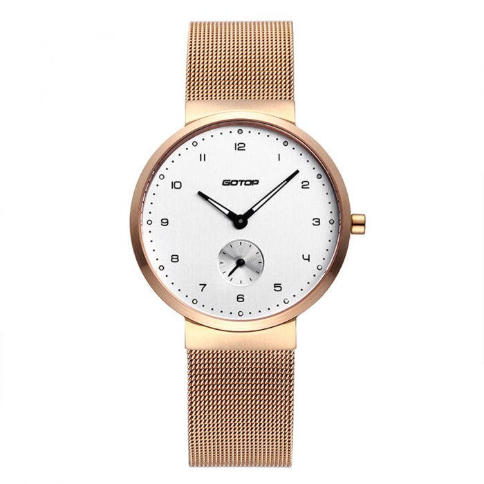 Rose Gold Women’s Watch With Mesh Band