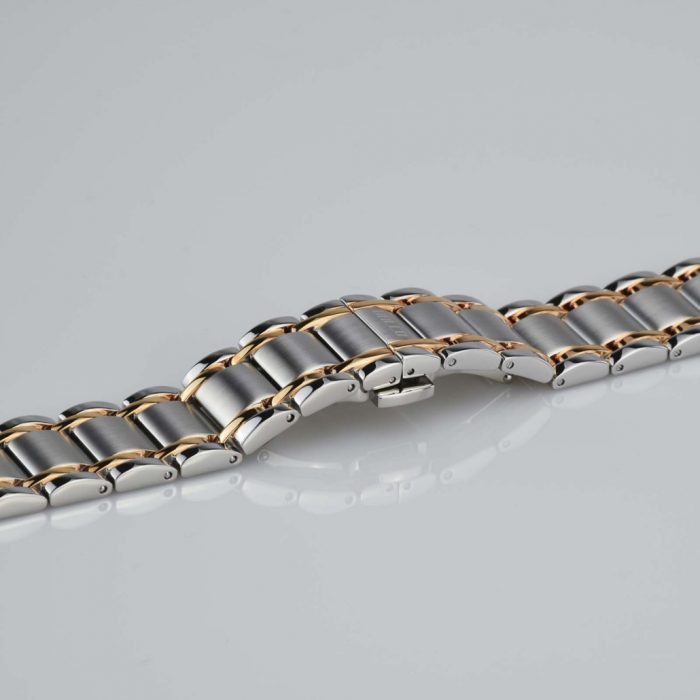 Silver And Rose Gold Stainless Steel Watch Band