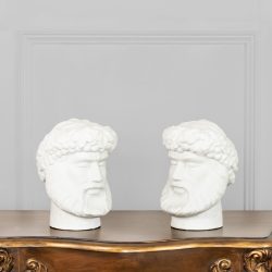 Ceramic Augustus Face Figurines White | Decorative Face Figurines Online | Whispering Homes