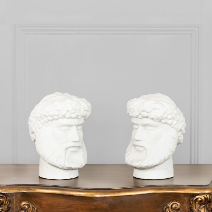 Ceramic Augustus Face Figurines White | Decorative Face Figurines Online | Whispering Homes