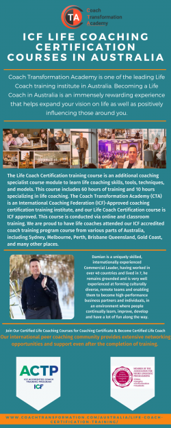 Become Professional and Certified Life Coach in Australia at Coach Transformation Academy