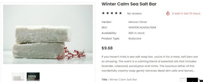 Winter Calm Sea Salt Bar for soft skin