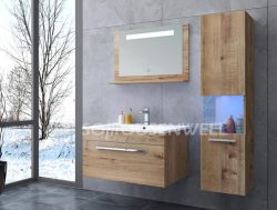 HS-E1910 Waterproof bathroom cabinet LED bathroom cabinet furniture set