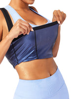 Blue Plus Size Wide Strap Sweat Vest Ultra-Thin