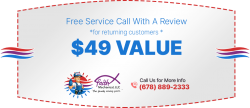 $ 49 Value On Free Service Call With A Review
