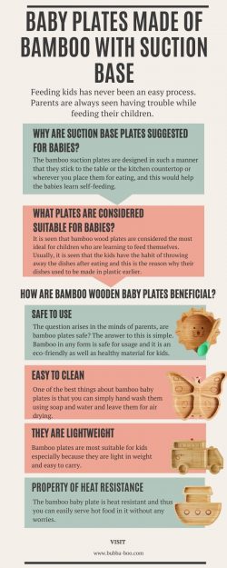 Baby Plates Made of Bamboo with Suction Base