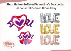 Shop Helium Inflated Valentine’s Day Letter Balloons Online from BloonAway