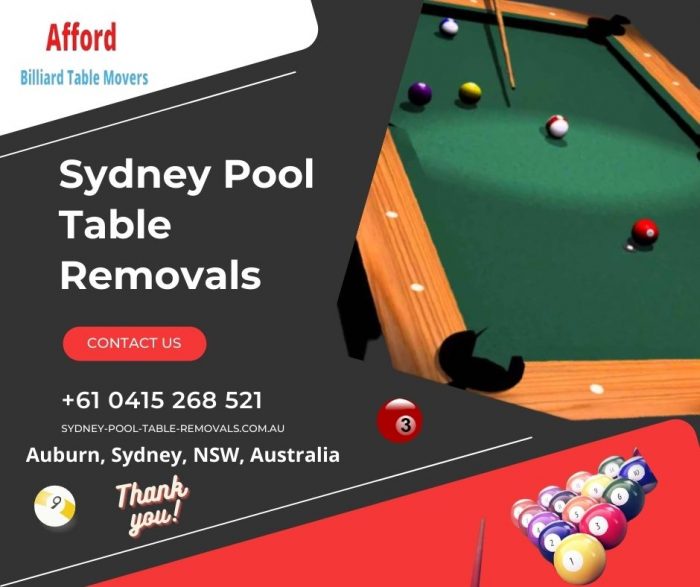 Billiard table removals sydney