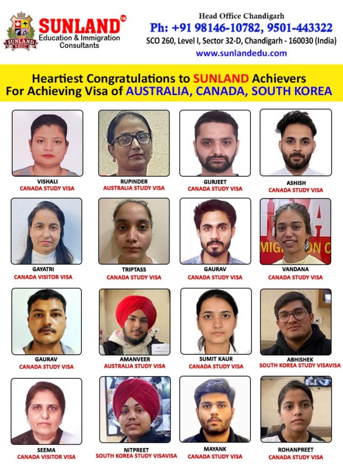 Heartfelt congratulations to all the Visa Achievers from Sunlandedu