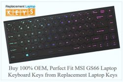 Buy 100% OEM, Perfect Fit MSI GS66 Laptop Keyboard Keys from Replacement Laptop Keys