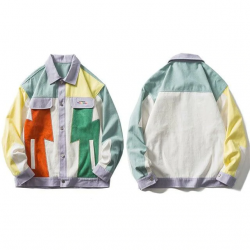 “SOUNDTRACK” Color Block Utility Jacket