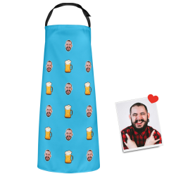Custom Face Apron with Pictures Food Theme Beer Apron Funny Cooking Apron Gift
