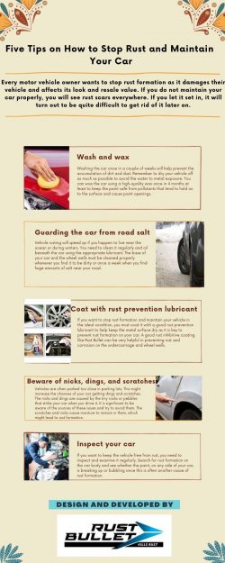 Five Tips on How to Stop Rust and Maintain Your Car