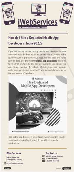 Hire Dedicated Mobile App Developer India 2022 | iWebServices