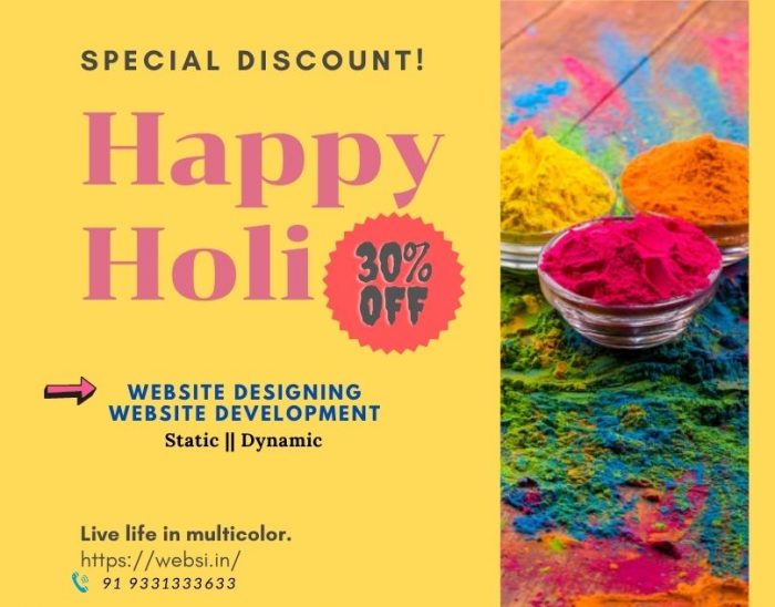 Best Holi discount of website for your business growth