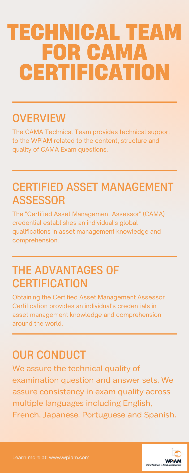 TECHNICAL TEAM FOR CAMA CERTIFICATION
