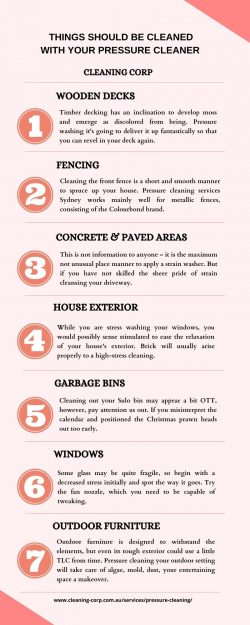 Things should be cleaned with your pressure cleaner – Cleaning Corp