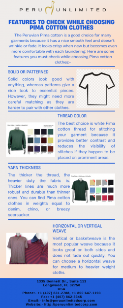 Features To Check While Choosing Pima Cotton Clothes