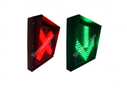 600mm Red Cross + Green Arrow LED Traffic Light