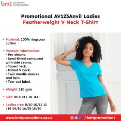 Promotional AV123Anvil Ladies Featherweight V Neck T-Shirt