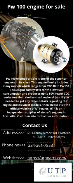 Fast Moving Pw 100 engine For Sale 