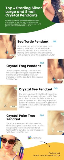 Top 4 Sterling Silver Large and Small Crystal Pendants