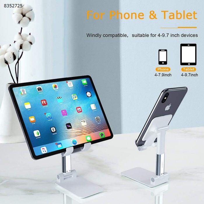 Phone Stand for Desk, Foldable Portable Adjustable Tablet Cell Phone Holder Charging Dock Cellph ...