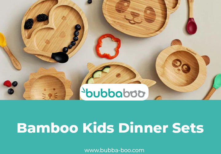 100% eco-friendly Bamboo Kids Dinner Set