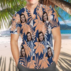 Morgan Wallen Hawaiian Shirt Blue Leaves Hawaiian Shirt