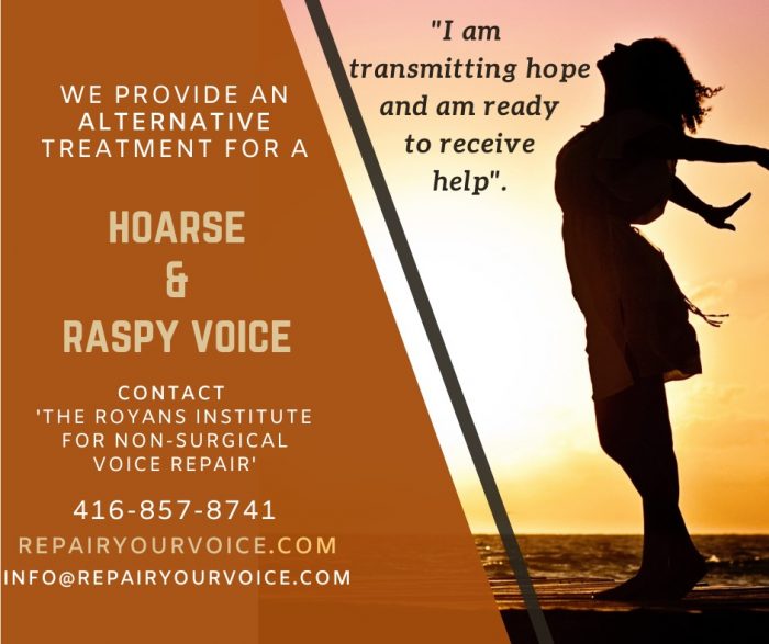 How To Fix A Hoarse Voice Via The Royans Institute For Non-Surgical Voice Repair, Embarking Onto ...