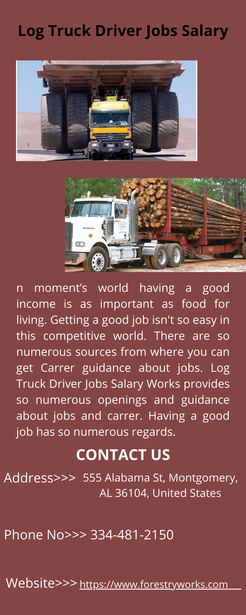 Beneficial log truck driver jobs salary
