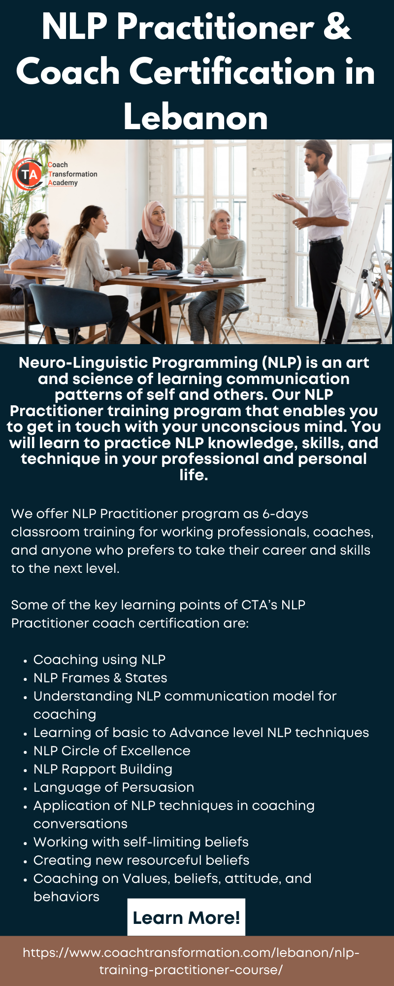 NLP Practitioner and Coach Certification in Lebanon – Coach Transformation Academy