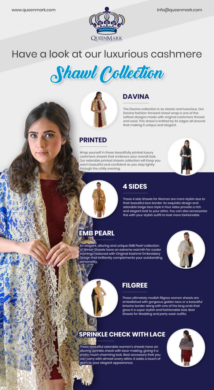 Explore a stunning collection of cashmere shawls online at Queenmark