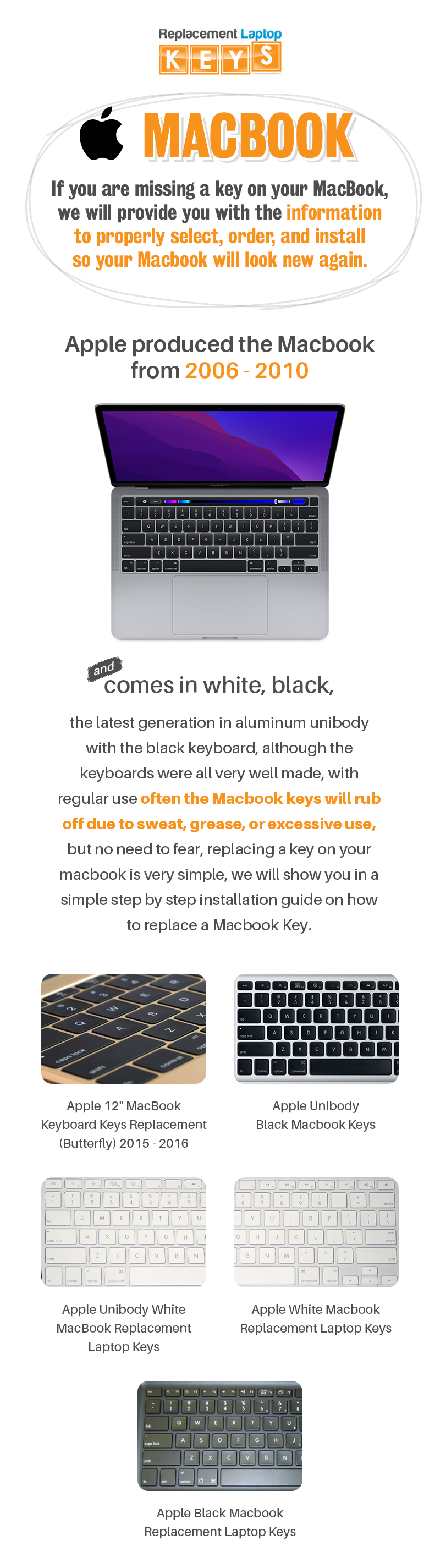 Shop 100% Genuine MacBook Keyboard Keys Online from Replacement Laptop Keys