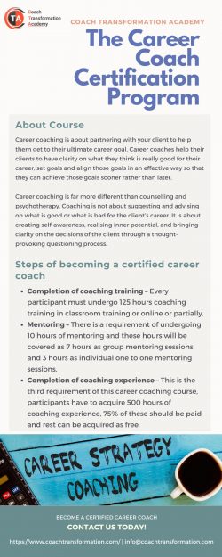 The Career Coach Certification Program – Coach Transformation Academy