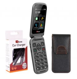 TTFONE TT970 4G SENIOR MOBILE WITH DOCK, CARRY HOLSTER CASE AND CAR CHARGER (BUNDLE)