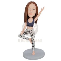 Custom Female Yoga Teacher Bobbleheads In Yoga Clothes